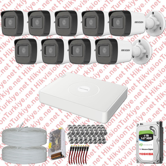Hikvision 09 Kamera Fullhd Güvenlik Kamerası Seti 1tb Hdd